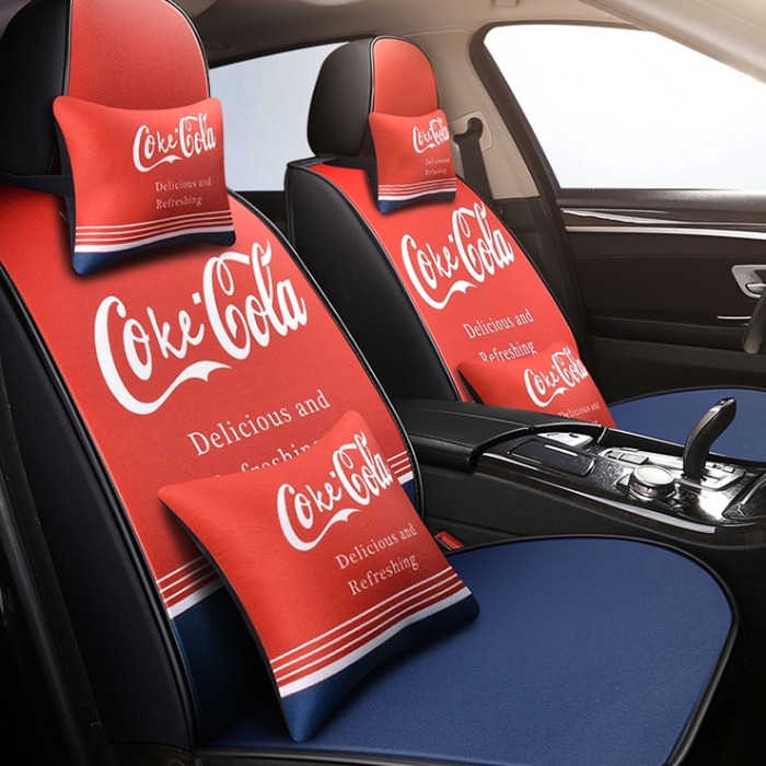 코카콜라 차량용 시트 커버 방석 매트 카매트 2열세트